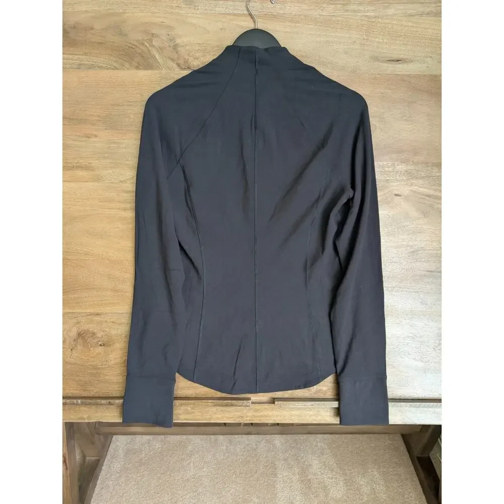 Athleta Salutation Jacket Women Medium Black Stretch Thumbhole Sleeve 657490 NWT - Picture 2 of 4